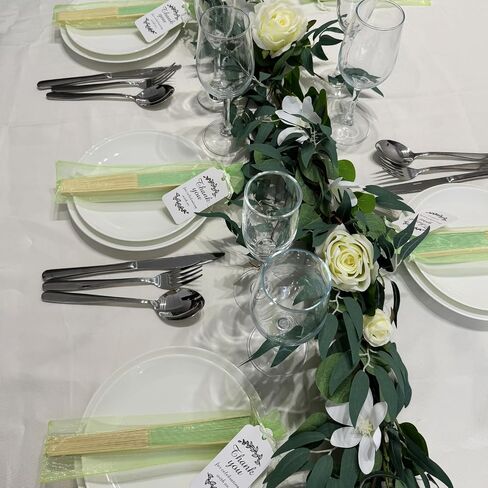 50pcs Paper Hand Fan Bamboo Handheld Folding Fans with Organza Bags and Thank You Tags Home Decorative Wedding Party Favors (Light green) in Saudi Arabia