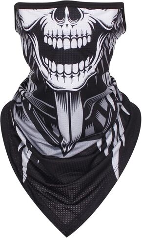 Skull Scarf Mask With Ear Loops Neck Gaiter Mask for Men & Women Motorcycle Riding Fishing Cycling Sports in Kuwait