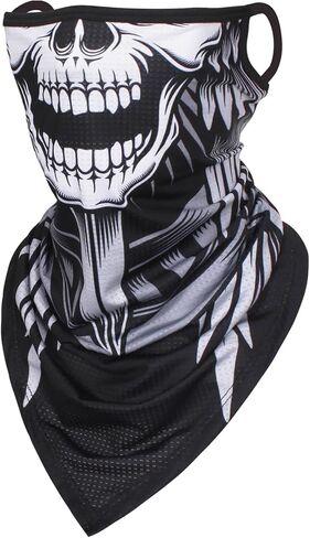 Skull Scarf Mask With Ear Loops Neck Gaiter Mask for Men & Women Motorcycle Riding Fishing Cycling Sports in Kuwait