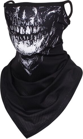 Skull Scarf Mask With Ear Loops Neck Gaiter Mask for Men & Women Motorcycle Riding Fishing Cycling Sports in Kuwait