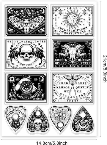 GLOBLELAND Halloween Potion Label Magic Clear Stamps Potion Label ماجيك ديكور شفاف طوابع سيليكون لصنع البطاقات وألبوم الصور ديكور الديكور وسكرابوكينغ DIY in Saudi Arabia