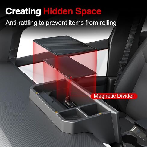 Center Console Organizer Behind Screen for Tesla Cybertruck ABS Storage Box for Cybertruck Accessories Pre-Drilled 1/4-Inch Port (Built-in Hidden Space) in Saudi Arabia