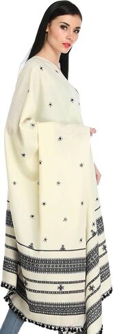 Shawl from Kutch with Embroidered Flowers and Mirrors - Wool in Saudi Arabia