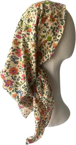 Sacho Cotton Tichel, Square Cotton Head Scarf for Women, Lightweight Head Covering, Summer Shawl, Large Bandanas in Kuwait