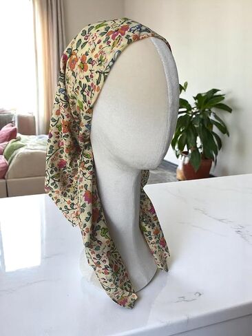 Sacho Cotton Tichel, Square Cotton Head Scarf for Women, Lightweight Head Covering, Summer Shawl, Large Bandanas in Kuwait
