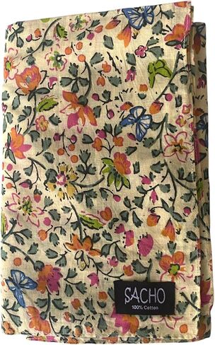 Sacho Cotton Tichel, Square Cotton Head Scarf for Women, Lightweight Head Covering, Summer Shawl, Large Bandanas in Kuwait