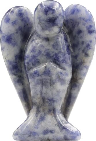 أبيض لابرادوريت ملاك 1.5 "ديكور شفاء بلورات الحماية الروحية الوصي على تمثال الحجر الطبيعي المصقول تمثال النحت يدوي التماثيل المنحوتة التأمل النساء الرجال الهدية in Kuwait