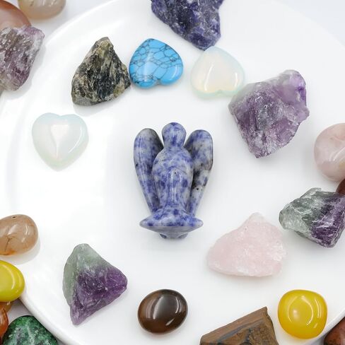 أبيض لابرادوريت ملاك 1.5 "ديكور شفاء بلورات الحماية الروحية الوصي على تمثال الحجر الطبيعي المصقول تمثال النحت يدوي التماثيل المنحوتة التأمل النساء الرجال الهدية in Kuwait