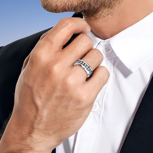 NUNCAD خواتم رجالي 925 فضة الجمجمة البطانة 8 مللي متر القوطية شيطان الجمجمة رئيس حلقة كربيد التنغستن الفايكنج مجوهرات هدية الراحة تناسب حجم 8-11 in Kuwait