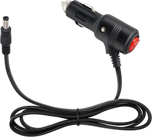 12V/24V Car Cigarette Lighter Power Supply Cable Dual DC 5.5mm x 2.1mm Male to Car Cigarette Lighter Male Adapter Cord with ON/OFF Switch and LED(3.2FT/1M) in Kuwait