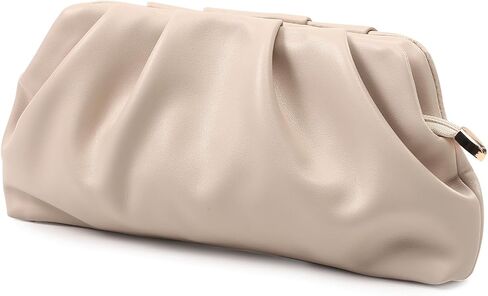 Evening Bag for Women Ruched Clutch Purse Detachable Metal Chain Crossbody Bag in Saudi Arabia