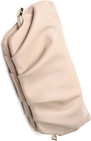 Evening Bag for Women Ruched Clutch Purse Detachable Metal Chain Crossbody Bag in Saudi Arabia