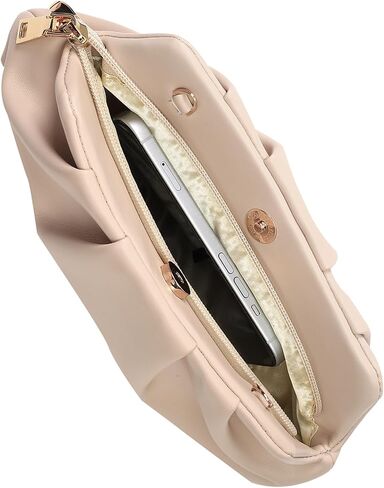 Evening Bag for Women Ruched Clutch Purse Detachable Metal Chain Crossbody Bag in Saudi Arabia