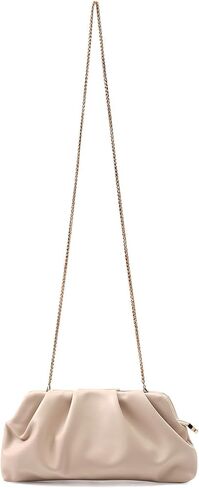 Evening Bag for Women Ruched Clutch Purse Detachable Metal Chain Crossbody Bag in Saudi Arabia