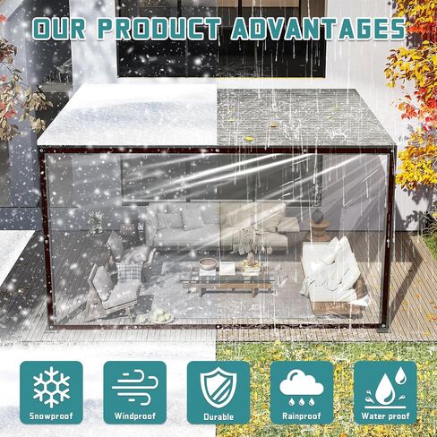 Clear Tarp Waterproof, 8x10 Tarps Heavy Duty with Grommets Outdoors Vinyl Plastic Tarpaulin for Patio Transparent Lonas Greenhouse Chicken Coop Covers for Winter in Saudi Arabia