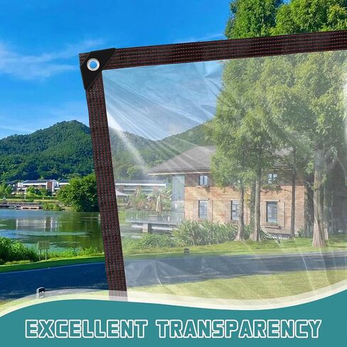 Clear Tarp Waterproof, 8x10 Tarps Heavy Duty with Grommets Outdoors Vinyl Plastic Tarpaulin for Patio Transparent Lonas Greenhouse Chicken Coop Covers for Winter in Saudi Arabia