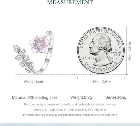 VOROCO 925 Sterling Silver Adjustable Open Ring Trendy Elegant Unique Open Ring Flower Cross Ring for Women Jewelry Gift in Saudi Arabia