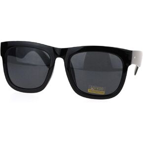 PASTL Oversized Square Sunglasses Black Thick Horn Rim Frame UV 400