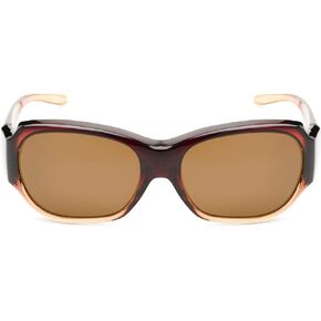 Solar Shield Polarized Fits over Santa Monica Rectangular Sunglasses CRML AMB Size M/L