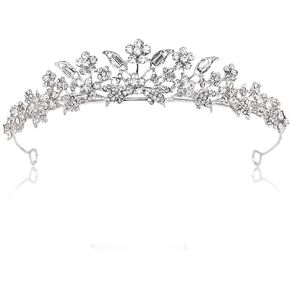 Rhinestone Crystal Tiaras and Crowns Headband For Women Birthday Pageant Wedding Prom Princess Crown (A-003 Silver)