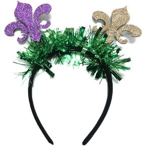 Mardi Gras Headbands Carnival Headband Costume Green Purple Top Hat Headband Clown Hat Headband for Women and Children, Large