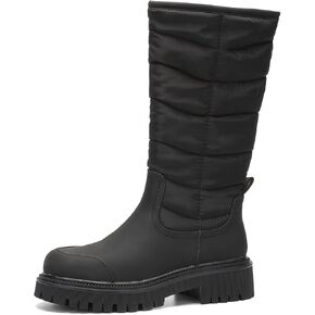 EETTARO Women's Mid Calf Boots Fashion Winter Snow Boot Warm Fur-Lined Side Zip Platform Booties in Kuwait