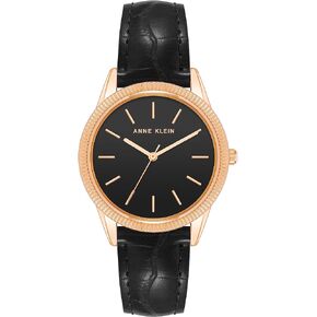 Anne Klein Women's Croco-Grain Vegan Leather Strap Watch