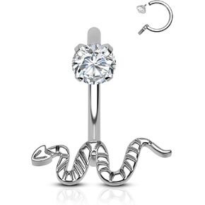 COCHARM Snake Lip Labret Rings 16g 8mm 10mm Stainless Steel Lip Labret Horseshoes Hoop 12mm Snake Conch Earrings Hoop Internally Threaded Top Ear Helix Earring Surgical Steel Lip Labret Jewelry