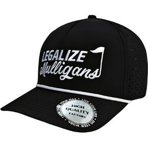 Funny Golf Hats for Men,Golf Rope Hat for Men,Legalize Mulligans - Black