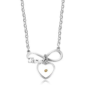 NA Stainless Steel Jesus Infinity Necklace with Real Mustard Seed Heart Pendant Christ Necklaces for Women Teen Girls Y713