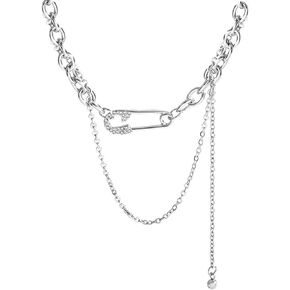 Buyongwant Irregular Necklace Pin Tassel Pendant Zircon Y2k Necklace Sweet Fashion Cool Jewelry Girl Christmas Valentine's Day Gift in Kuwait