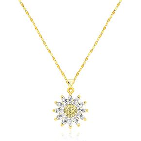 Uloveido Dainty Daisy Flower Necklace Cubic Zirconia Sun Flower Chrysanthemum Clavicle Necklace