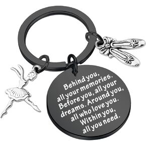 FEELMEM Ballet Dancing Gifts Dance Class Dancer Gift Dance Recitals Gift Behind You All Your Memories Keyring Graduation Gift