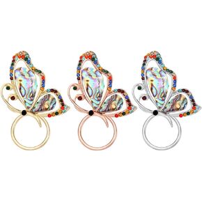 Abalone Paua Shell Butterfly Magnet Brooch Eyeglass Holder