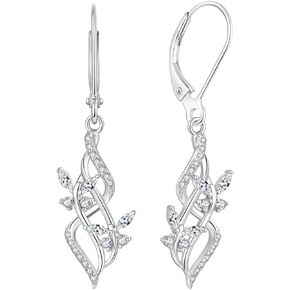 JO WISDOM Women Infinity Butterfly Earrings,925 Sterling Silver Dangle & Drop Earrings with 5A Cubic Zirconia