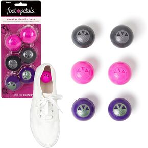 Foot Petals Sneaker Deodorizers - Freshener Balls For Shoes, Gym Bags, Lockers, or Drawers, 3-Pack, Girly