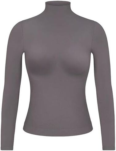 SHAPERX Seamless Women's Long Sleeve Shirts Mock Turtleneck Slim Fit Tops Basic Tee in Saudi Arabia