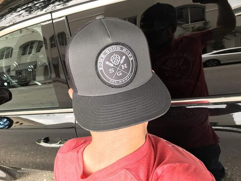 Some Good Hops Charcoal Grey Hat with Black Logo Circular Patch - Craft Beer Inspired Apparel Snapback in Saudi Arabia