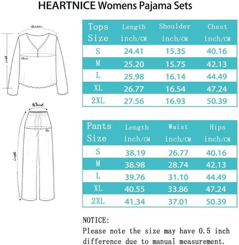 طقم بيجامة من HEARTNICE للنساء ملابس نوم ناعمة مضلعة وأكمام طويلة ورقبة على شكل حرف V طقم بيجامة متطابق مع حواف الخس ملابس نوم in Kuwait