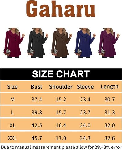 سترة نسائية من Gaharu بأزرار وأكمام طويلة وقمصان خفيفة الوزن مع طية صدر السترة in Kuwait