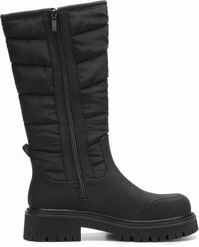 EETTARO Women's Mid Calf Boots Fashion Winter Snow Boot Warm Fur-Lined Side Zip Platform Booties in Kuwait