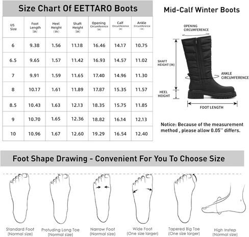 EETTARO Women's Mid Calf Boots Fashion Winter Snow Boot Warm Fur-Lined Side Zip Platform Booties in Kuwait