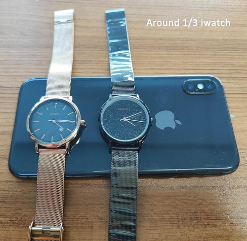 ساعات CakCity Fashion Simple للنساء - ساعة كلاسيكية تناظرية مقاومة للماء للنساء مع تاريخ كوارتز كاجوال للجنسين ساعة معصم للسيدات بسوار شبكي من الفولاذ المقاوم للصدأ in Kuwait