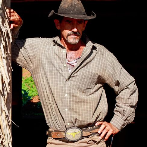 RechicGu Belt Buckles Men Western Cowboy Rodeo Silver Belt Buckle Bull Horse Cross Design Novelty Gift for Son Dad Husband in Kuwait