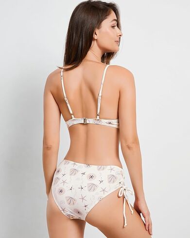 iSwaves بيكيني مجموعات للنساء الأزهار الدانتيل يصل الرباط قطعتين ملابس السباحة الخامس الرقبة ثوب السباحة in Kuwait