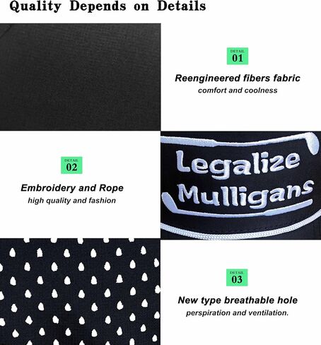 Funny Golf Hats for Men,Golf Rope Hat for Men,Legalize Mulligans - Black in Kuwait