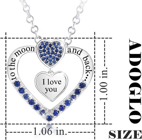 Christmas Girlfriend Birthday Gift, I Love You to The Moon and Back Infinity Heart Pendant Necklace, Fashion Jewelry for Women Girls, Anniversary Thanksgiving in Saudi Arabia