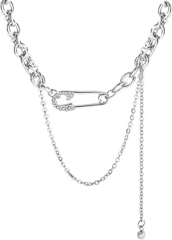 Buyongwant Irregular Necklace Pin Tassel Pendant Zircon Y2k Necklace Sweet Fashion Cool Jewelry Girl Christmas Valentine's Day Gift in Kuwait