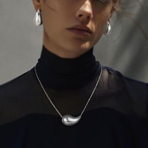 Emibele مكتنزة انخفاض الأقراط Waterdrop قلادة أقراط مجموعة المجوهرات، خفيفة الوزن دمعة لذيذ أقراط قلادة قلادة مجموعة مجوهرات للنساء الفتيات in Kuwait