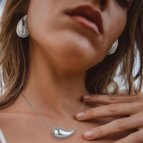 Emibele مكتنزة انخفاض الأقراط Waterdrop قلادة أقراط مجموعة المجوهرات، خفيفة الوزن دمعة لذيذ أقراط قلادة قلادة مجموعة مجوهرات للنساء الفتيات in Kuwait